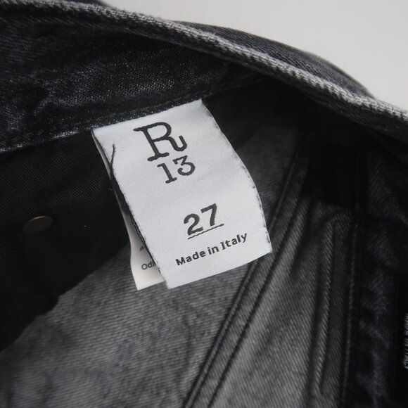R13 Boyfriend Jeans in Everit Black Size 27 - Picture 8 of 14